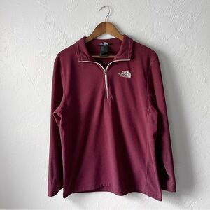 The North Face Men’s Burgundy Quarter Zip Fleece Jacket Medium